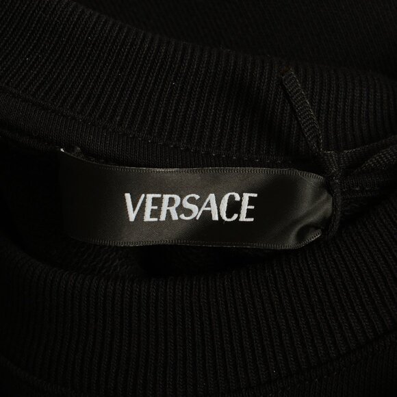 Versace Men's Black & Gold Logo Crewneck Long Sleeve Sweatshirt US 3XL IT 58 - Picture 5 of 6
